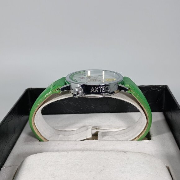 RARE Story Box Akteo Gardner Watch Green Leather New Battery main image 4